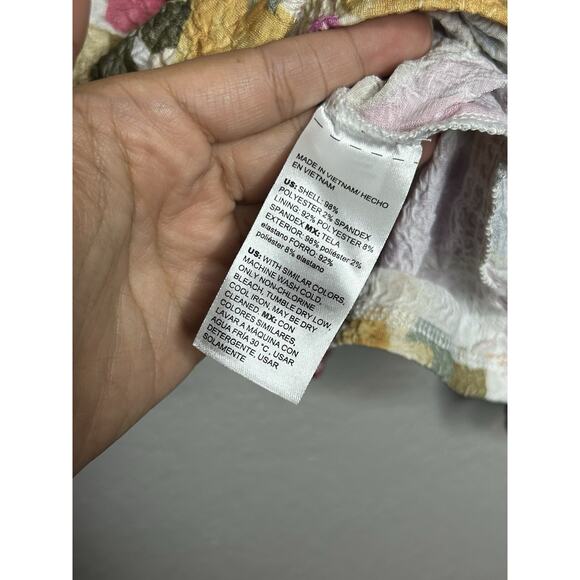 Chico’s Smocked Boatneck Top Long Sleeve Floral Color Size XXL - Picture 9 of 10